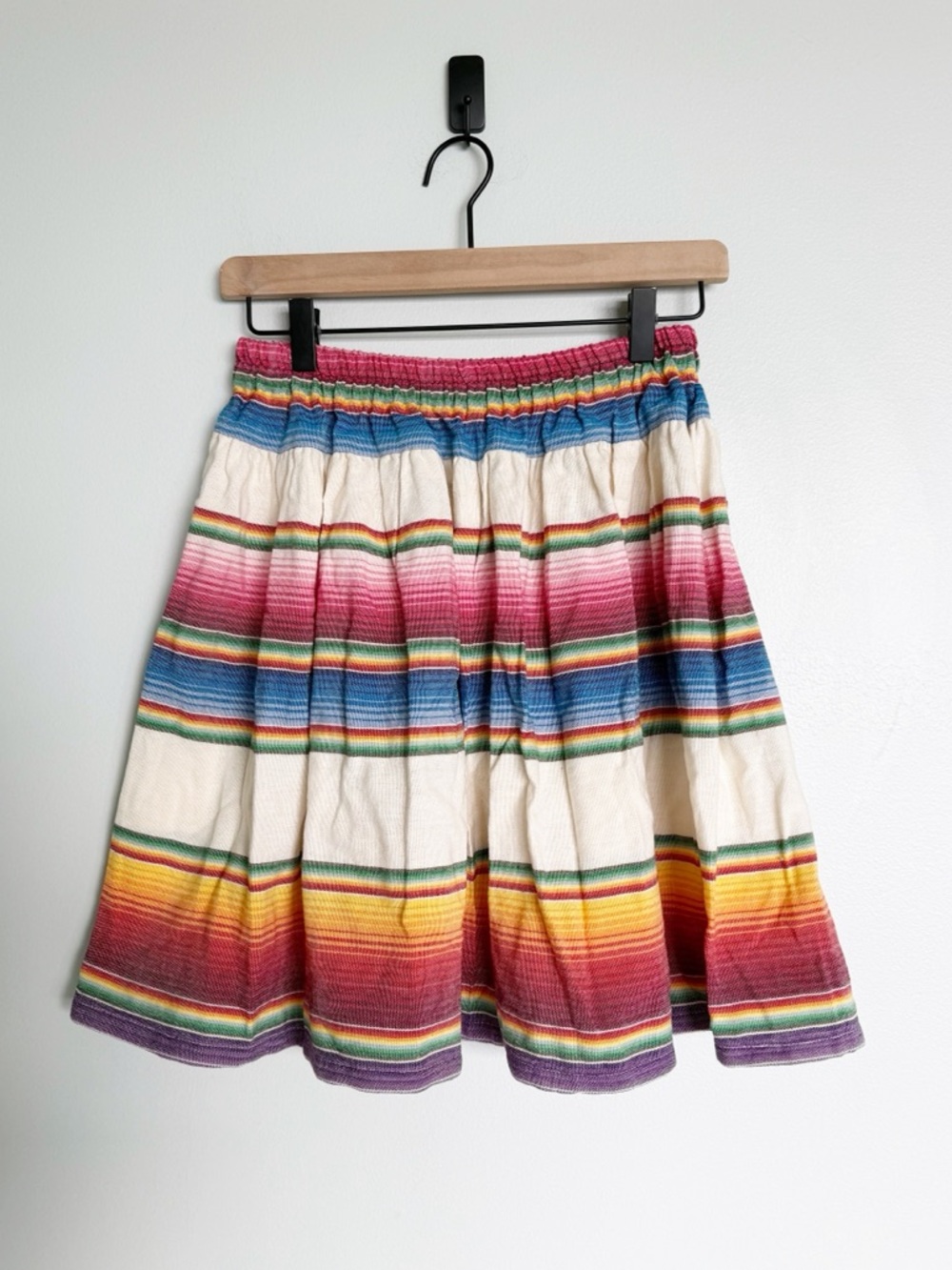 Artesania Guatemalan Vibrant Cotton Striped Full Circle Twirl Skirt